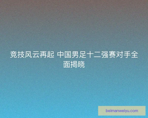 竞技风云再起 中国男足十二强赛对手全面揭晓
