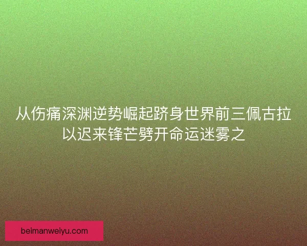 从伤痛深渊逆势崛起跻身世界前三佩古拉以迟来锋芒劈开命运迷雾之